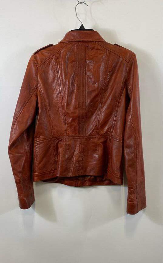 Bernardo Red Leather Jacket - Size Medium image number 2