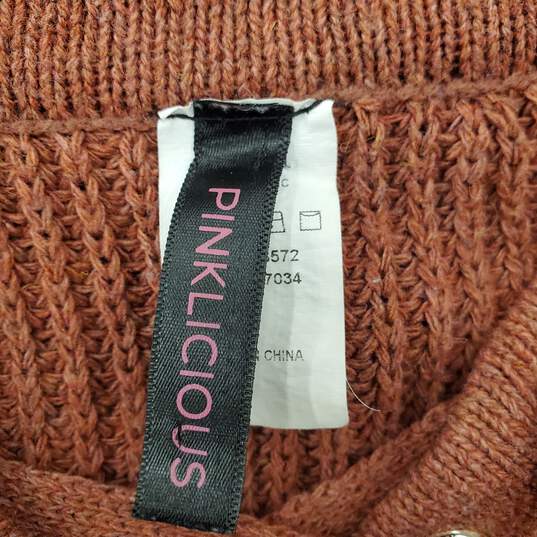 Pinklicious Women Salmon Knit Sweater S image number 3