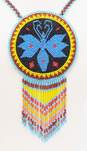 Native American Beaded Pow Wow Bead Medallion & Hair Clip 78.3g image number 4