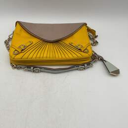 Rebecca Minkoff Womens Yellow Tan Chain Adjustable Strap Crossbody Bag Purse