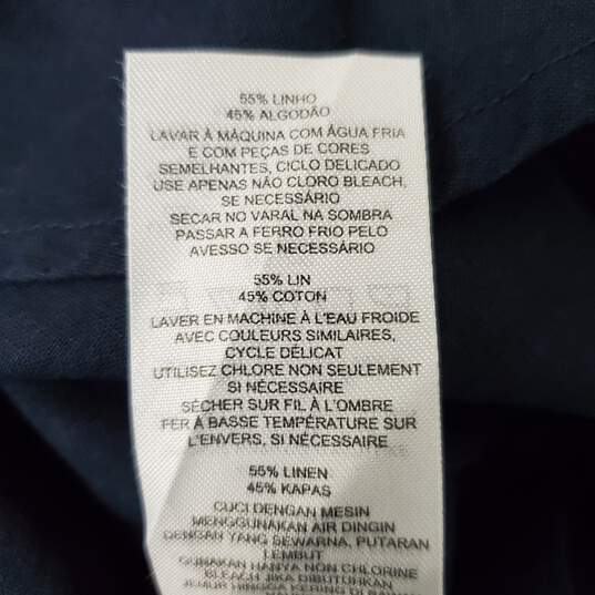 Armani Exchange MN's Cotton Blend Dark Blue Button Shirt Size XL image number 3