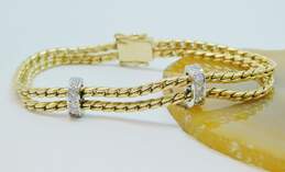 14K Yellow Gold 0.40 CTTW Double Strand Rope Chain Bracelet 20.3g