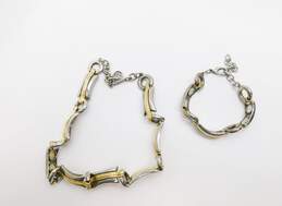 Vintage Givenchy Two Tone Chunky Necklace & Bracelet Set 163.8g