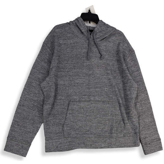 Mens Gray Long Sleeve Drawstring Kangaroo Pocket Pullover Hoodie Size XL image number 1