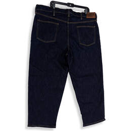 Mens Blue Denim Dark Wash Pockets Straight Leg Capri Jeans Size 30T alternative image