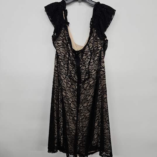 Black Lace Dress with Tan Lining image number 2
