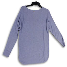 Womens Blue Long Sleeve Round Neck Stretch Pullover Sweater Size Medium alternative image