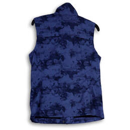 Womens Blue Camouflage Sleeveless Full-Zip Mock Neck Utility Vest Size S alternative image