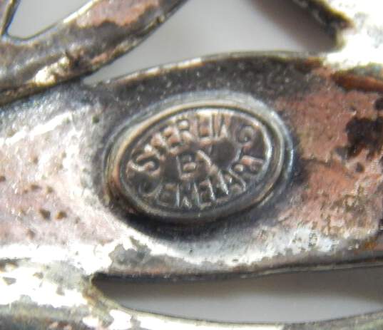 Vintage 925 Sterling by Jewelart Flower Cut Out Brooch 13.4g image number 5
