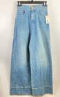 Free People Women Blue High Rise Wide Leg Jeans Sz 25 image number 1