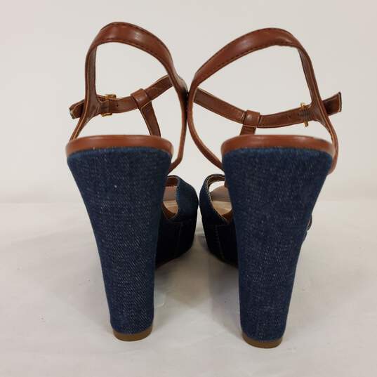 GUESS Denim Sandal Wedge Heels Shoes Size 8.5 M image number 4