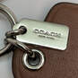 Designer Coach Silver-Tone Leather Lobster Lock Multipurpose Key Chain image number 4