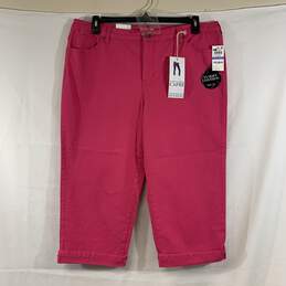 Women's Hot Pink Style & Co. Tummy Control Capri Jeans, Sz. 18