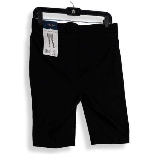 NWT Womens Black Elastic Waist Welt Pocket Pull-On Bermuda Shorts Size 10 image number 2
