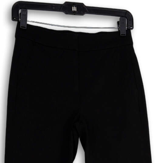 Womens Black Flat Front Slash Pocket Straight Leg Dress Pants Size 00 image number 3