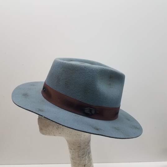 Straw & Wool Hat Ori Collection- The Idlewild Size Large, Blue image number 4