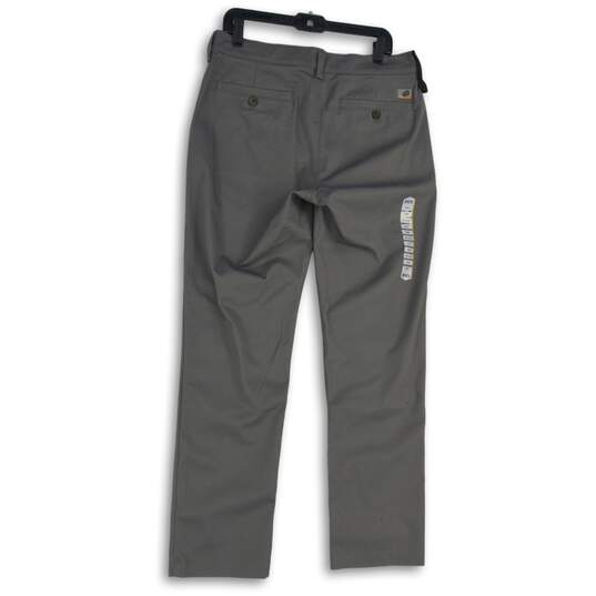 NWT Mens Gray Flat Front Slash Pocket Flex Slim Fit Chino Pants Size 34X32 image number 2