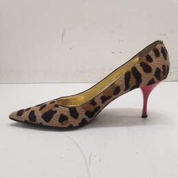 Giuseppe Zanotti Calfhair Leopard Print Heels Beige 8.5 alternative image