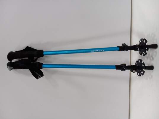 Alptrek Blue Adjustable Ski Poles image number 1