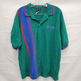 Jantzen TJM MN's Green & Purple Golf Classic Polo Shirt Size L