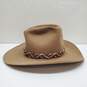 Vintage Bailey Brown Leather Cowboy Hat Size 7 1/8, Used image number 2