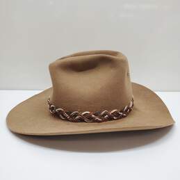 Vintage Bailey Brown Leather Cowboy Hat Size 7 1/8, Used alternative image