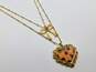 Designer Betsey Johnson Polka Dot Heart & Bow Double Strand Necklace image number 1