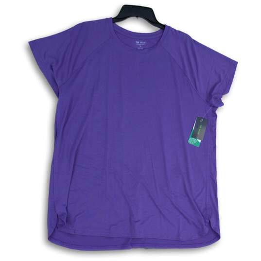 NWT Tek Gear Womens Purple Short Sleeve Workout Gear Pullover T-Shirt Size 1X image number 1