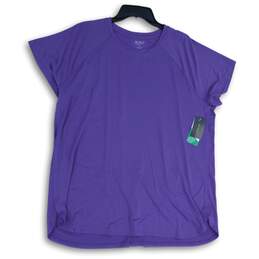 NWT Tek Gear Womens Purple Short Sleeve Workout Gear Pullover T-Shirt Size 1X
