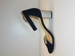 Andrea Women's Suede Black Glitter Heels Size 9 alternative image