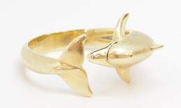 14K Yellow Gold Dolphin Wrap Ring 5.1g alternative image