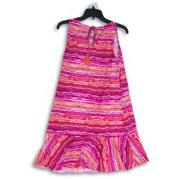 Tommy Bahama Womens Pink Red Round Neck Sleeveless Peplum Mini Dress Size M alternative image