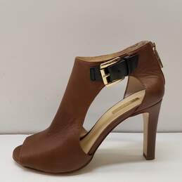 Louise Et Cie Olivia Cutout Peep Toe Leather Heels Brown 8 alternative image
