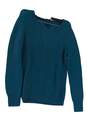 Talbots Womens Teal Knitted V Neck Long Sleeve Pullover Sweater Size Small image number 1