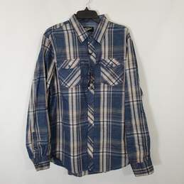 Eighty Eight Men Blue Plaid Button Up Shirt NWT sz XL