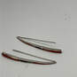 Designer Silpada 925 Sterling Silver Wooden Coral Threader Drop Earrings image number 2