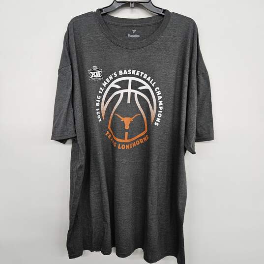 Charcoal Texas Longhorns 2021 Big 12 Men's Basketball Conference Tournament Champions T-Shirt image number 1