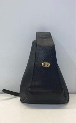 International Flyer Black Ostrich Leather Sling Backpack Bag