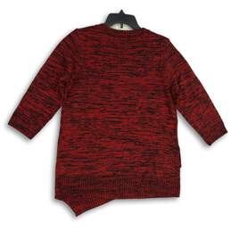 NWT Croft & Barrow Womens Red Black Round Neck Long Sleeve Pullover Sweater Sz M alternative image