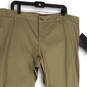 NWT Womens Khaki Flat Front Welt Pocket Straight Leg Work Pants Size 20 image number 3