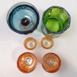 Bundle of 6 Assorted Multicolor Carnival Glassware Dishes alternative image