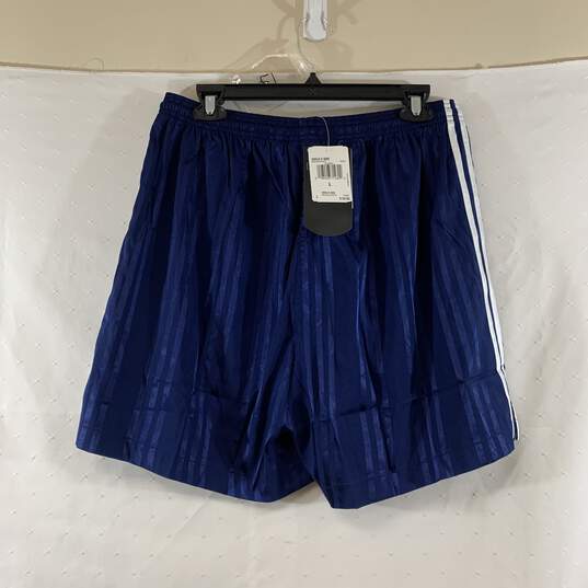 Men's Navy Adidas Soccer Shorts, Sz. L image number 2