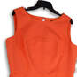 NWT Womens Orange Sleeveless Key Hole Back Zip Shift Dress Size 14 image number 3