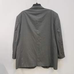 Mens Gray Wool Long Sleeve Collared Single Breasted Blazer Jacket Size 48R alternative image