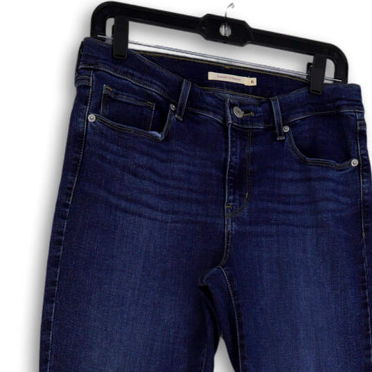 Womens Blue Denim Classic Medium Wash Pockets Straight Leg Jeans Size 6 image number 3