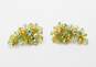 Vintage Pink Green Yellow Clear Icy Aurora Borealis Clip-On Earrings & Necklaces 85.5g image number 2