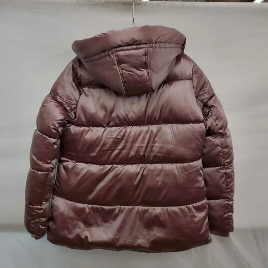 NWT A.N.A WM's Quilted Dust Pink Puffer Hooded Parka Size SM image number 2