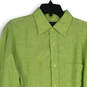 Mens Green Spread Collar Long Sleeve Button-Up Shirt Size Large image number 3