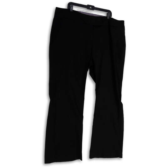 NWT Womens Black Flat Front High Rise Relaxed Fit Trouser Pants Size 22R image number 3