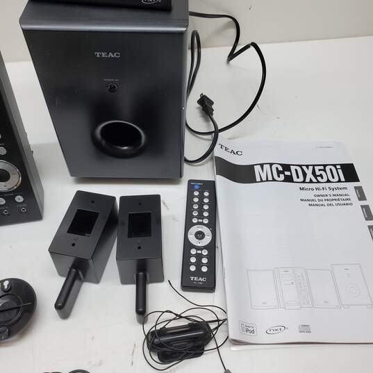 Teac MC-DX50i 2.1 Ch. Ultra Thin Hi-Fi System Cd Player iPod Dock Speakers IOB image number 4